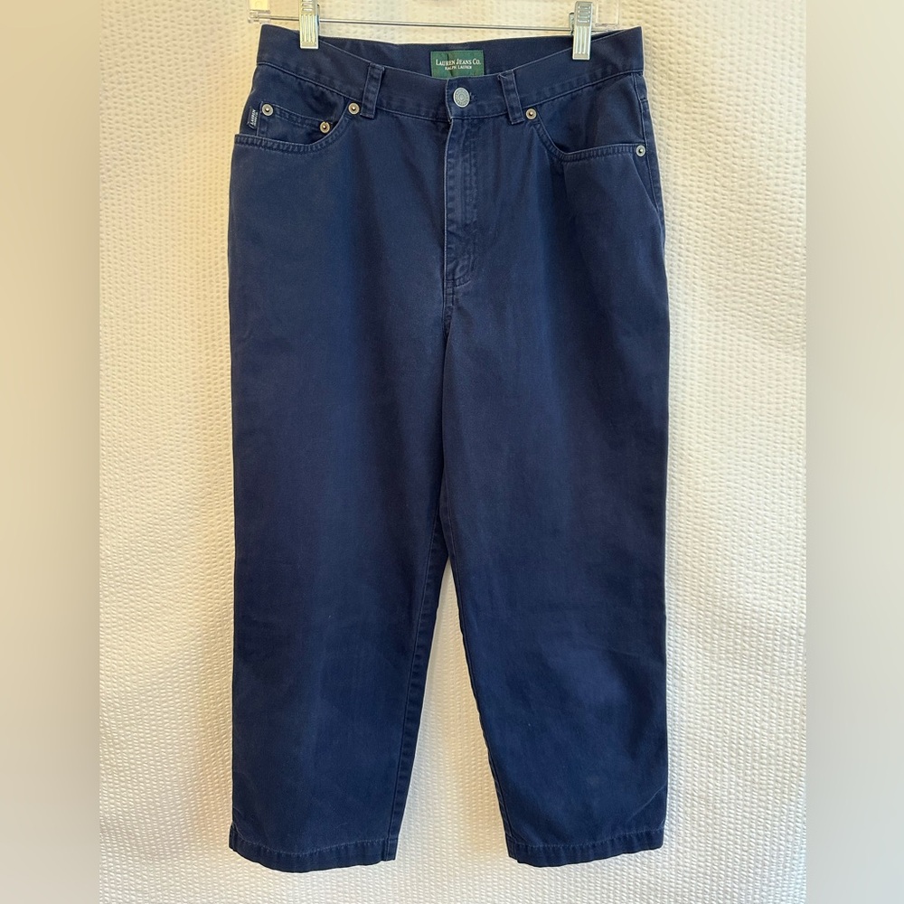 Lauren Ralph Lauren Blue Straight Leg Crop Jeans Women’s Size 8 Cotton Stretch